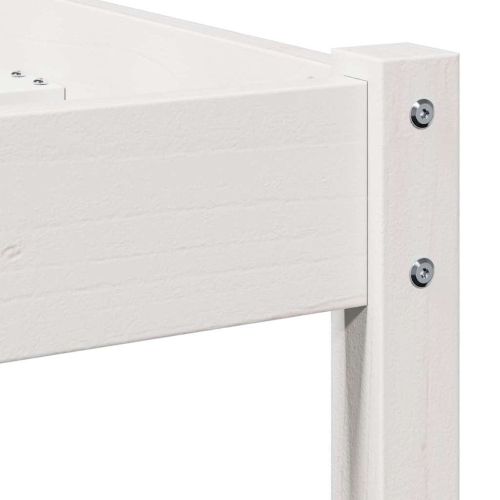Рамка за легло Бяло 225,5 x 205,5 x 69,5 см Солиден бор