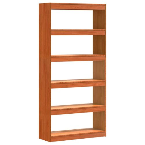 Шкаф за книги Кафяво с восъчно покритие 80 x 30 x 167,5 см