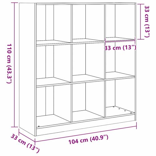 Шкаф за книги Кафяво с восъчно покритие 104 x 33 x 110 см