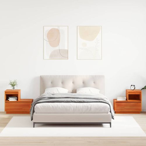 Нощен шкаф 2 pcs Кафяво с восъчно покритие 60 x 34 x 51 см