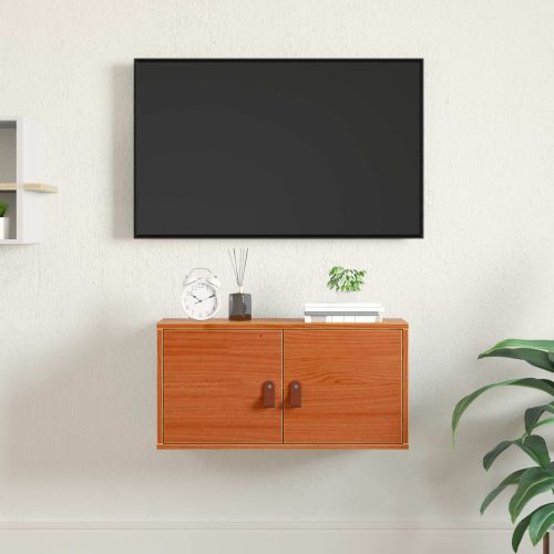 Стенен шкаф с рафт Кафяво с восъчно покритие 60 x 30 x 30 cm