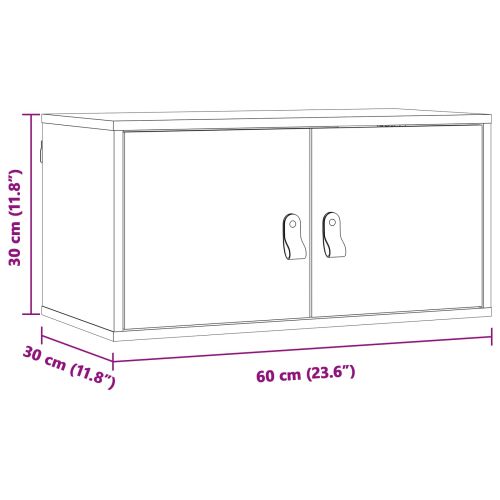 Стенен шкаф с рафт Кафяво с восъчно покритие 60 x 30 x 30 cm