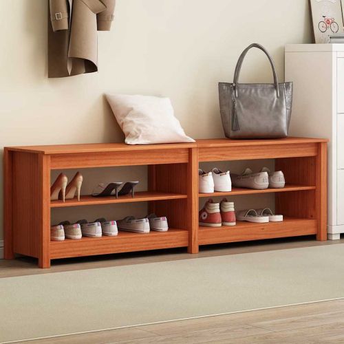 Пейка за обувки Кафяво с восъчно покритие 160 x 36,5 x 50 см