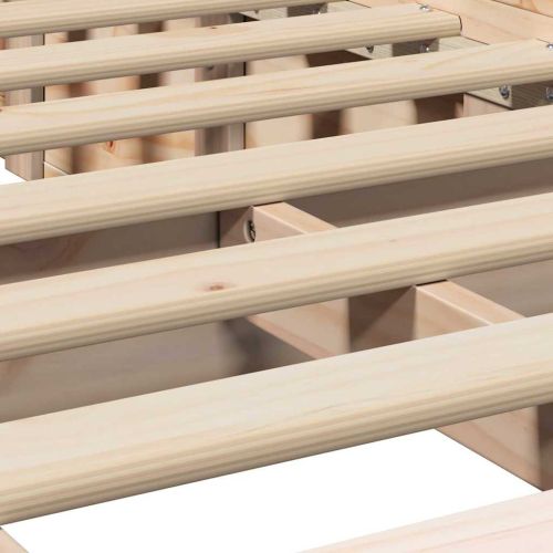 Рамка за легло Кафяво с восъчно покритие 75 x 190 cm