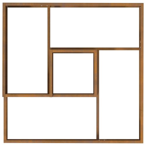 Градинска саксия Кафяво 80 x 80 x 50 см Патинираща стомана