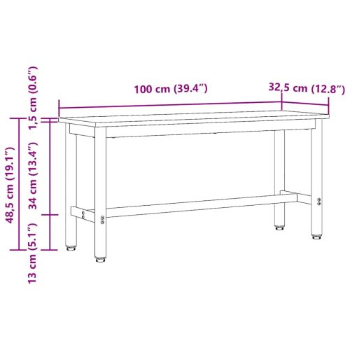 Пейка за хранене Димян дъб 100 x 32,5 x 48,5 см
