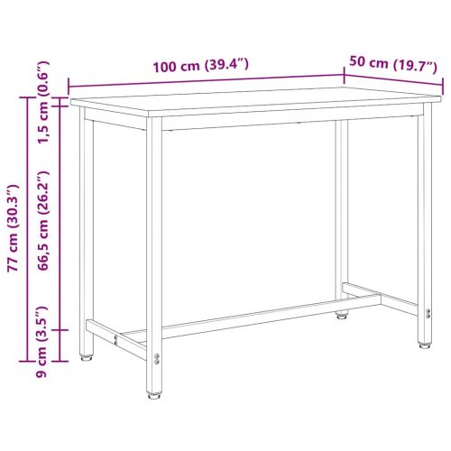 Маса Бяло 100 x 50 x 77 см Инженерна дървесина и стомана