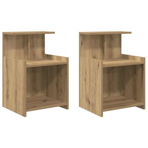 Нощен шкаф 2 pcs Дъб 40 x 35 x 60 см Инженерно дърво
