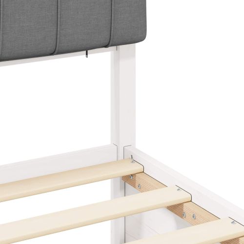 Леглова рамка с тапицирана гръбна част Светлосиво 100 x 200 cm