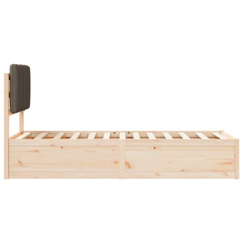 Леглова рамка с тапицирана гръбна част Таупе 80 x 200 cm