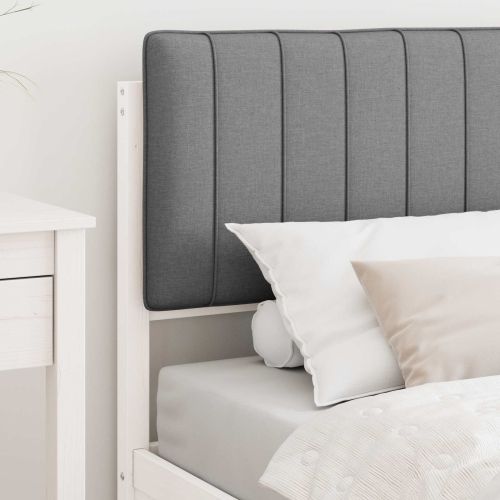 Леглова рамка с тапицирана гръбна част Светлосиво 90 x 190 cm