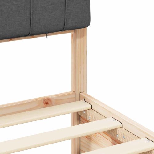 Леглова рамка с тапицирана гръбна част Тъмен сив 75 x 190 cm