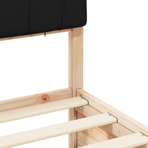 Леглова рамка с тапицирана гръбна част Черно 75 x 190 cm