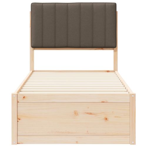 Леглова рамка с тапицирана гръбна част Таупе 75 x 190 cm