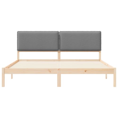 Леглова рамка с тапицирана гръбна част Светлосиво 180 x 200 cm