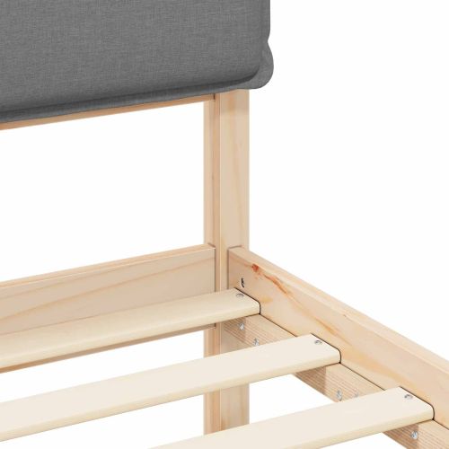 Леглова рамка с тапицирана гръбна част Светлосиво 180 x 200 cm