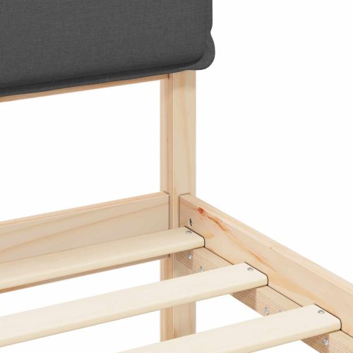 Леглова рамка с тапицирана гръбна част Тъмен сив 180 x 200 cm