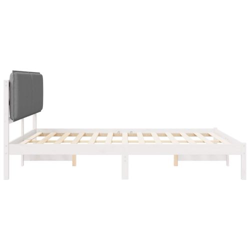 Леглова рамка с тапицирана гръбна част Светлосиво 180 x 200 cm