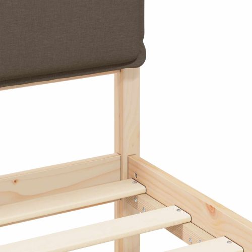 Леглова рамка с тапицирана гръбна част Таупе 150 x 200 cm