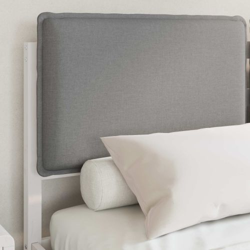 Леглова рамка с тапицирана гръбна част Светлосиво 120 x 200 cm