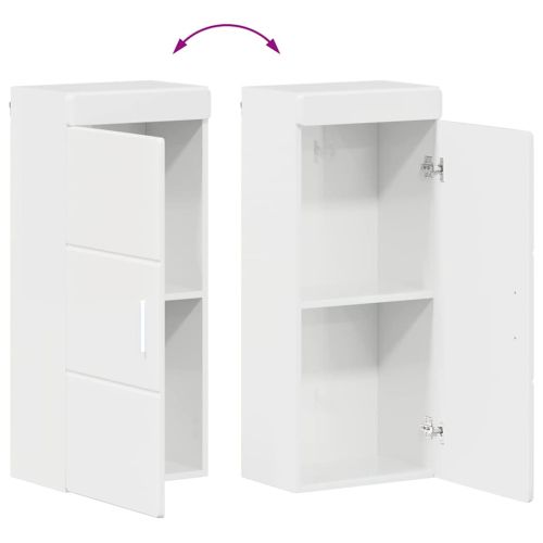 Банен стенен шкаф с рафт TULUM Лъскаво бяло 37 x 24,5 x 86 см