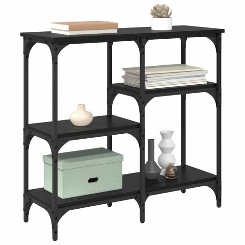 Конзолна маса с рафт Черния дъб 80 x 29 x 75 см Инженерно дърво