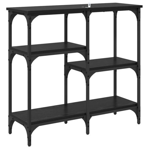 Конзолна маса с рафт Черния дъб 80 x 29 x 75 см Инженерно дърво