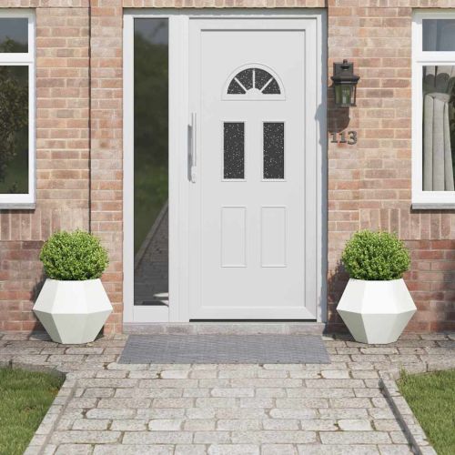 Кашпа 2 pcs Бяло 50 x 50 x 40 cm Стомана