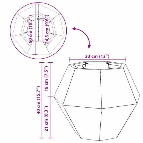 Кашпа 2 pcs Сребрист 50 x 50 x 40 cm Галванизирана стомана