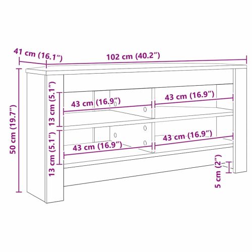 Ъгловшкафзателевизор Сонома дъб 102 x 40,5 x 45 см