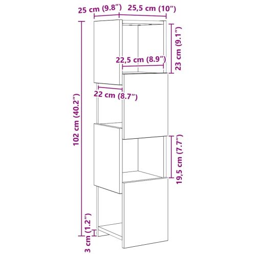 Ъглов шкаф 25,5x25x102см Инженерна дървесина Дъб