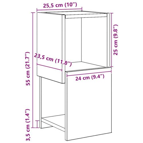 Ъглов шкаф 25,5x25x55см Инженерна дървесина