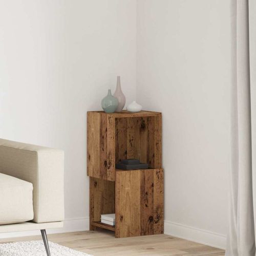 Ъглов шкаф Старо дърво 30,5x30x65см Инженерно дърво