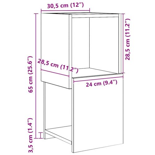 Ъглов шкаф 30,5x30x65см Инженерна дървесина Дъб