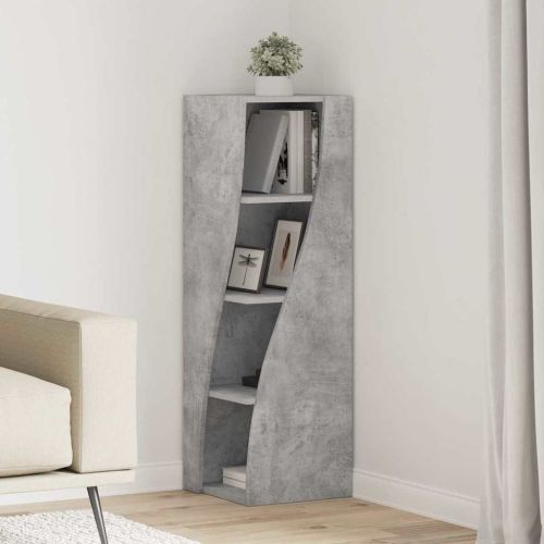 Ъглов шкаф Циментено сиво 32x32x102см Инженерно дърво