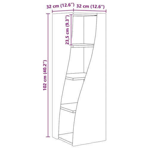 Ъглов шкаф Циментено сиво 32x32x102см Инженерно дърво