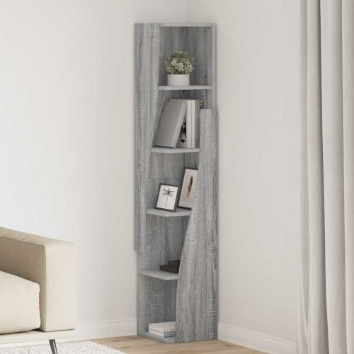 Ъглов шкаф Сив Сонома 27,5x27x140см Инженерно дърво