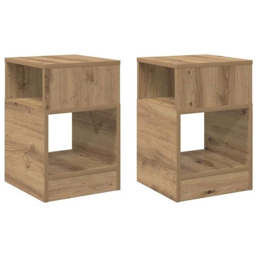 Крайна масичка 2 pcs Дъб 30,5 x 30 x 45 см Инженерно дърво