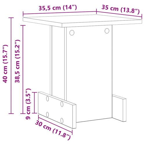 Крайна масичка Бяло 35,5 x 35 x 40 см Инженерно дърво