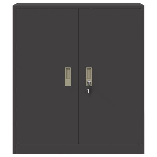 Шкаф за съхранение Черен 80 х 40 х 90 см Стомана