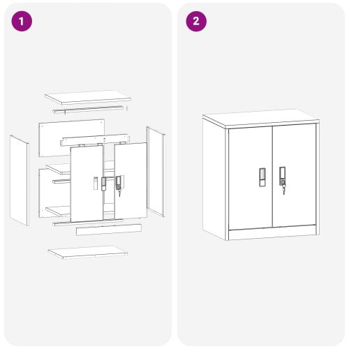Шкаф за съхранение Черен 60 x 40 x 70 см Стомана
