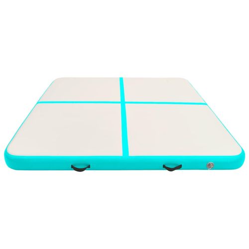 Надуваем дюшек за гимнастика с помпа, 200x200x20 см, PVC, зелен