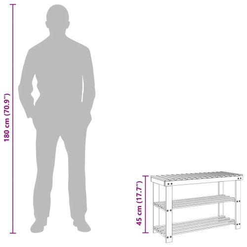 Поставка за обувки 2 в 1 с пейка отгоре 2 бр масивно дърво