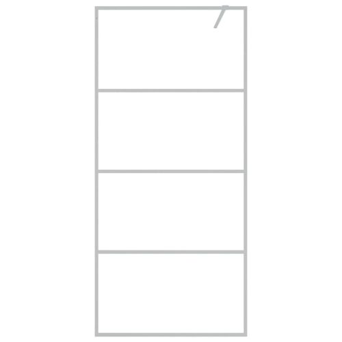 Параван за баня сребрист 90x195 см прозрачно ESG стъкло