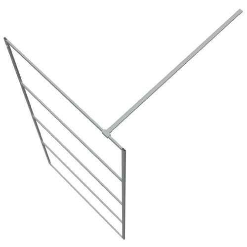 Параван за баня сребрист 90x195 см прозрачно ESG стъкло