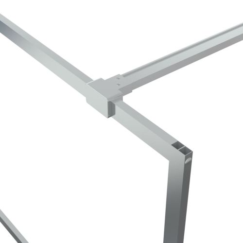 Параван за баня сребрист 90x195 см прозрачно ESG стъкло