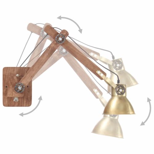 Стенна лампа, индустриален стил, месинг, кръгла, E27