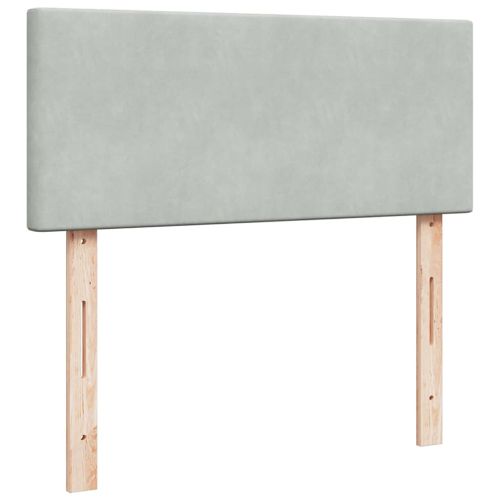 Боксспринг легло с матрак, светлосиво, 120x200 см, кадифе