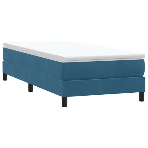 Box Spring легло без матрак Тъмно синьо 80x210 cm кадифе