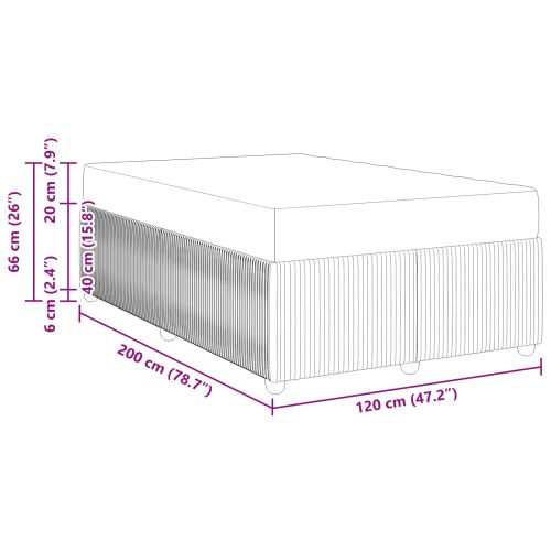 Рамка за легло с матрак Черно 120 x 200 cm текстил